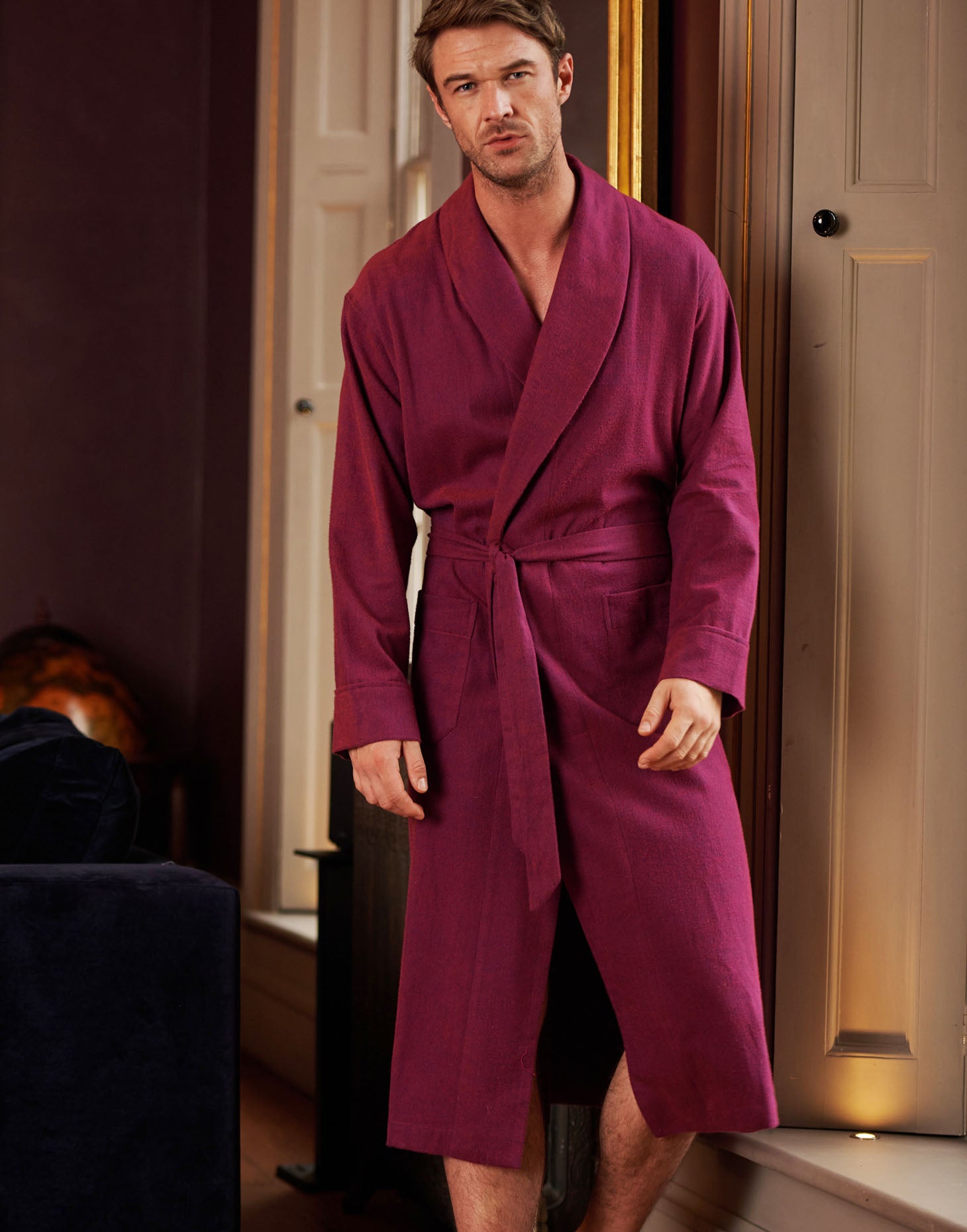 Brushed Cotton Dressing Savile Row Mens Dressing Gown Savile Row