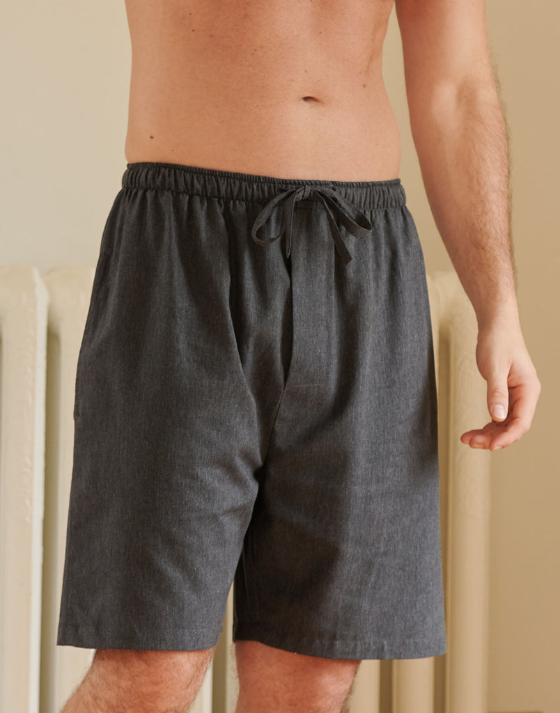 Men's Cotton Twill Sleep Shorts – Slate - British Boxers