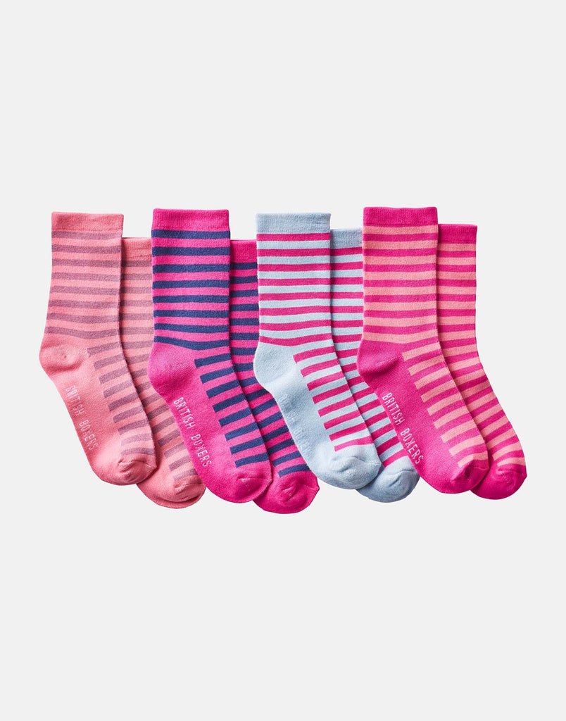 Women's Bamboo Four-Pair Sock Gift Box – Pinky - British Boxers