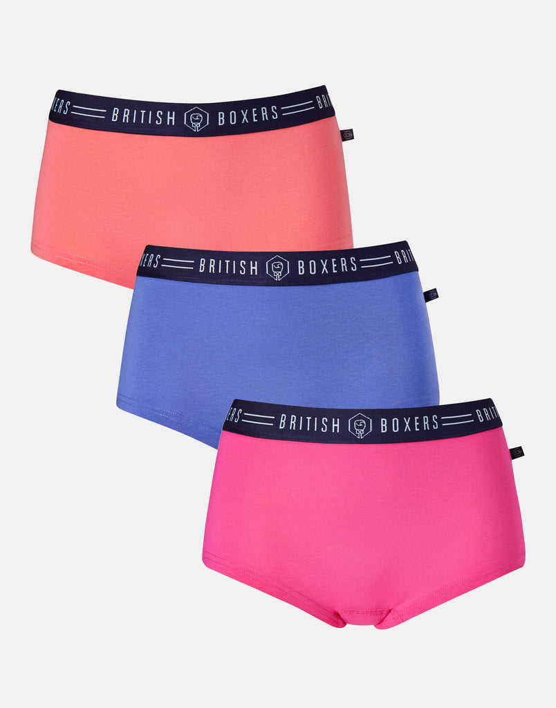 Three-pack Hipster Boxer Briefs – Brights - British Boxers