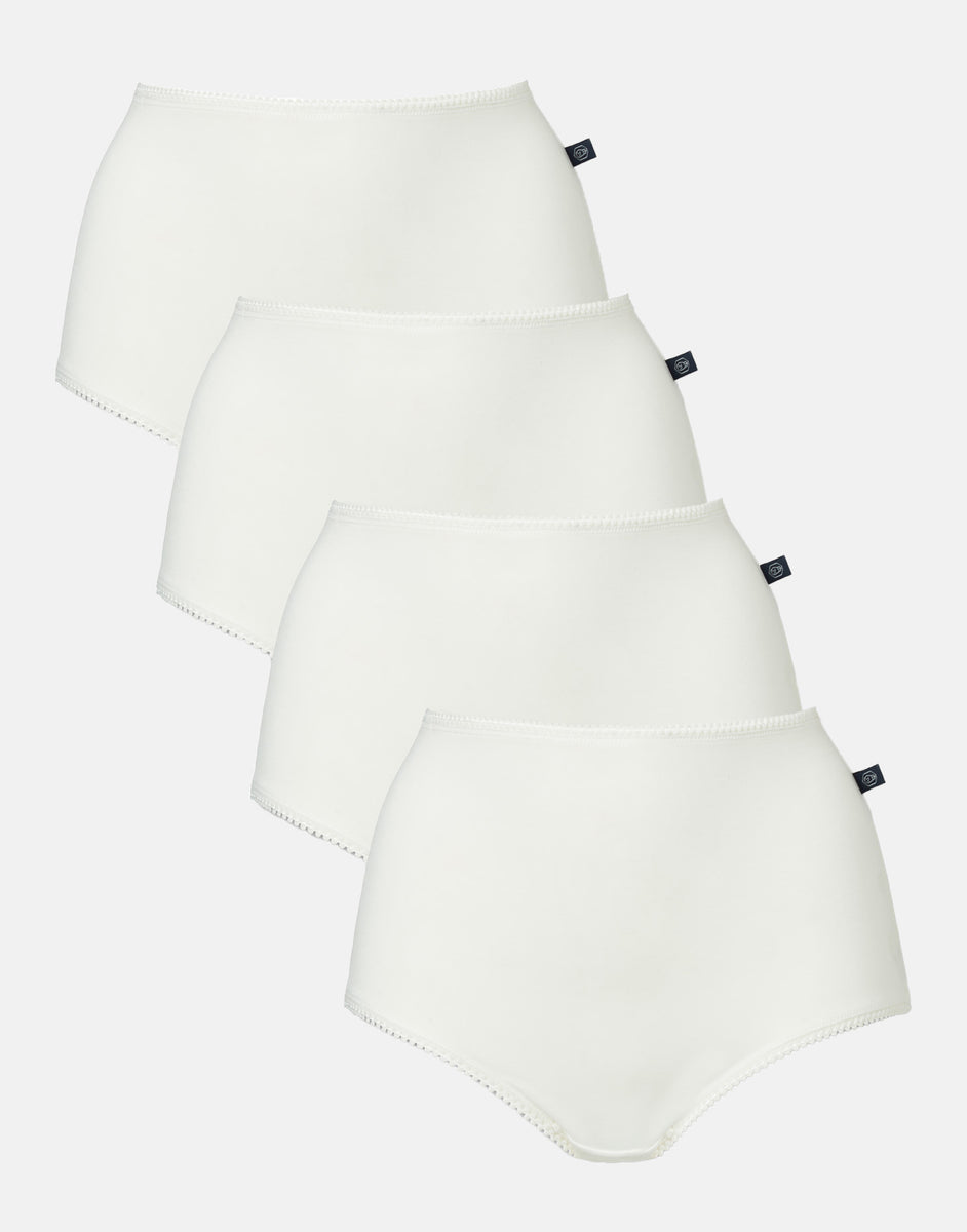 Multipack! 4 Pairs of Women's Bamboo Full Briefs – Ivory