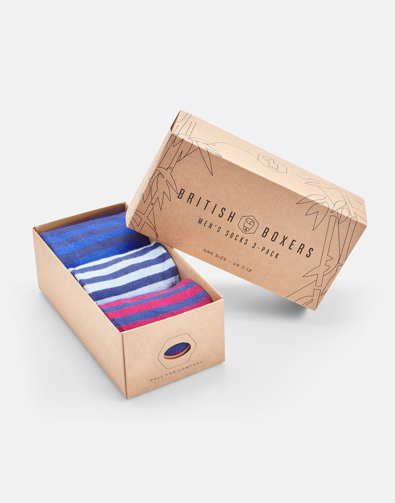 Men's Three-Pair Bamboo Sock Gift Box – Industrial - British Boxers