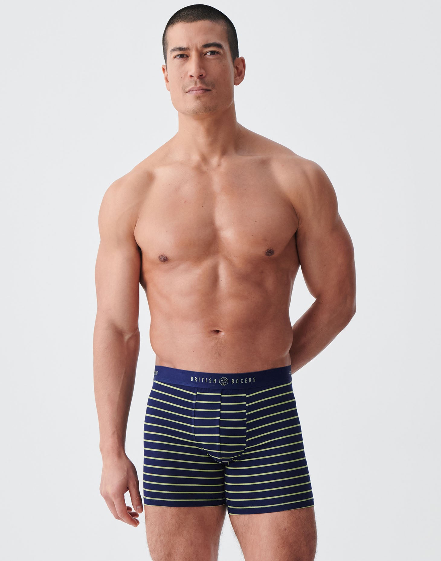 Strive Trunks Color Multipack! 4 Pairs of Men's Bamboo Stretch Trunks – Fresh Navy Stripes