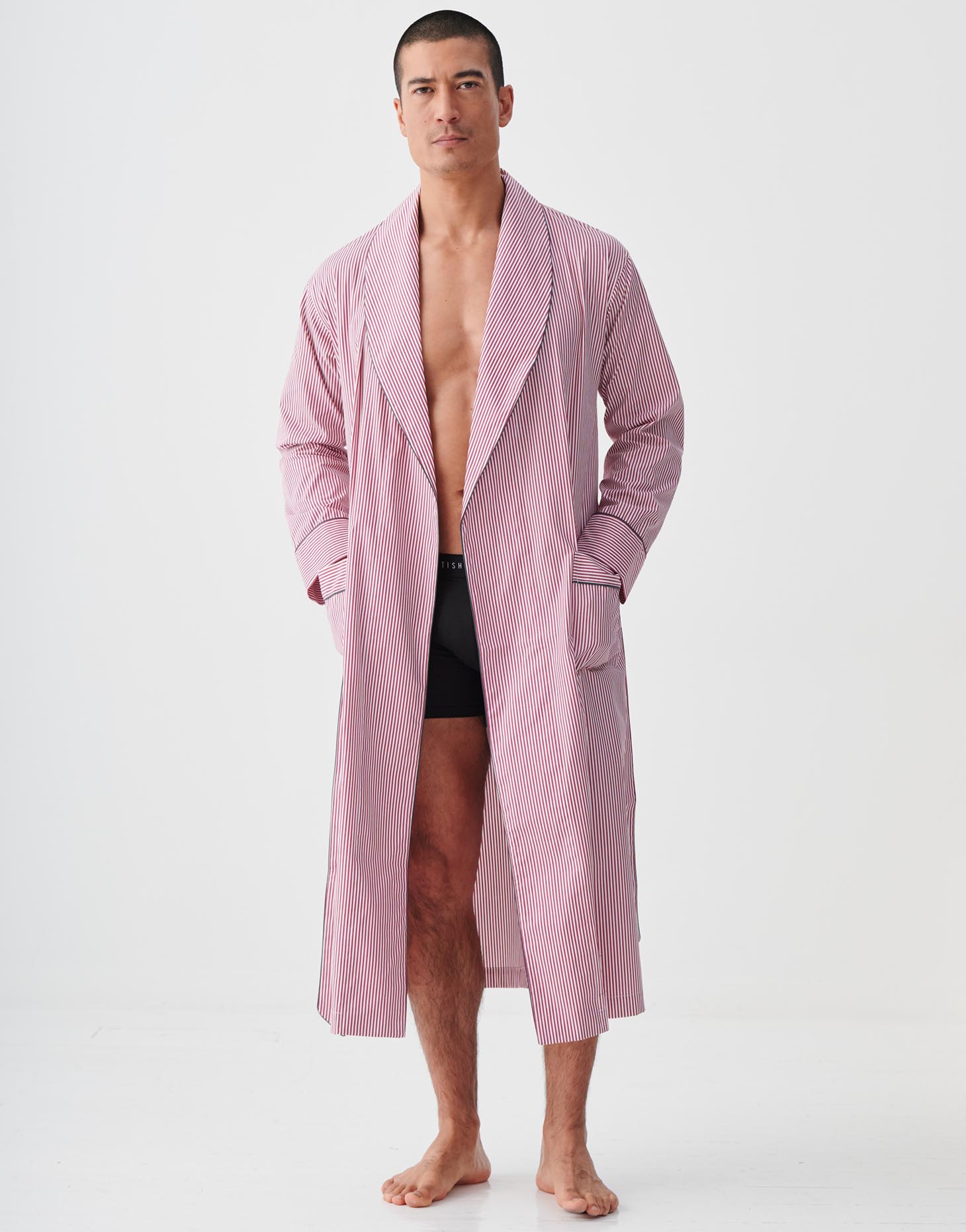 man in pink dressing gown Bylora 100% Cotton Men's Robe, HOT Pink, One Size (L/XL)