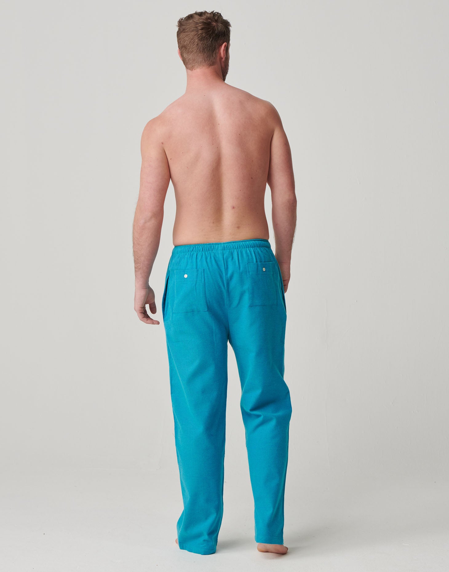Men's Brushed Cotton Pyjama Trousers – Storm Herringbone