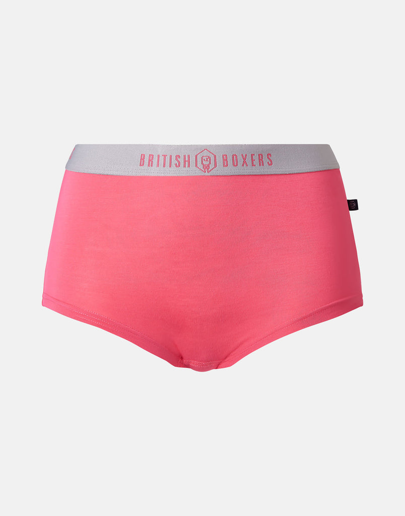 Hipster ladies' bamboo boxer shorts, pink shorty, Ollies Fashion