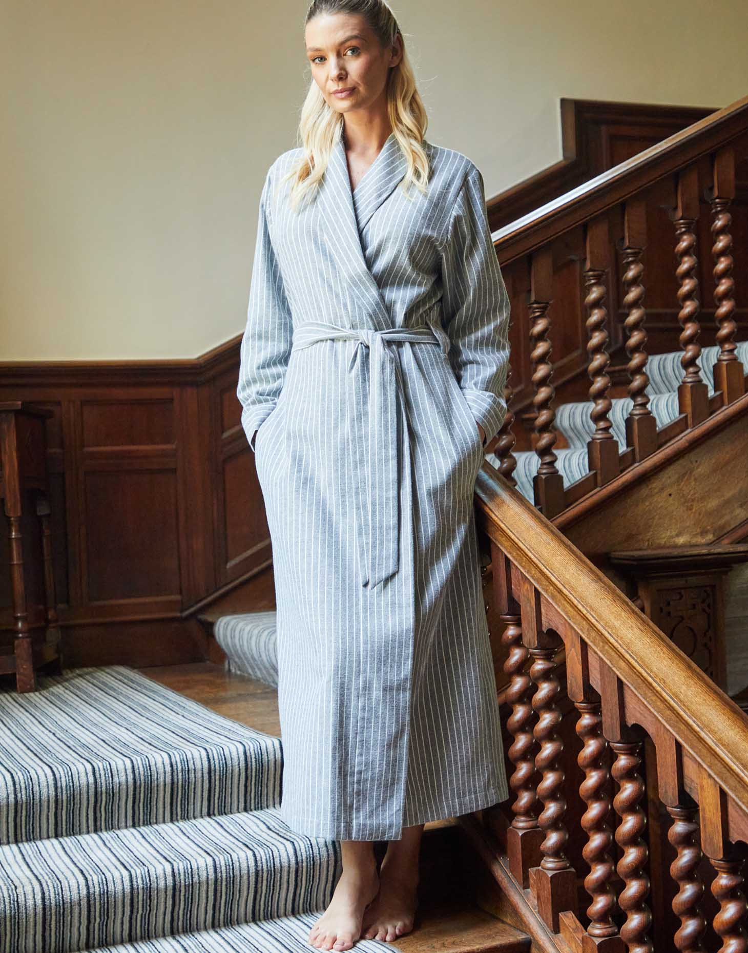 white christmas dresses Brushed Cotton Flannel Dressing Gown