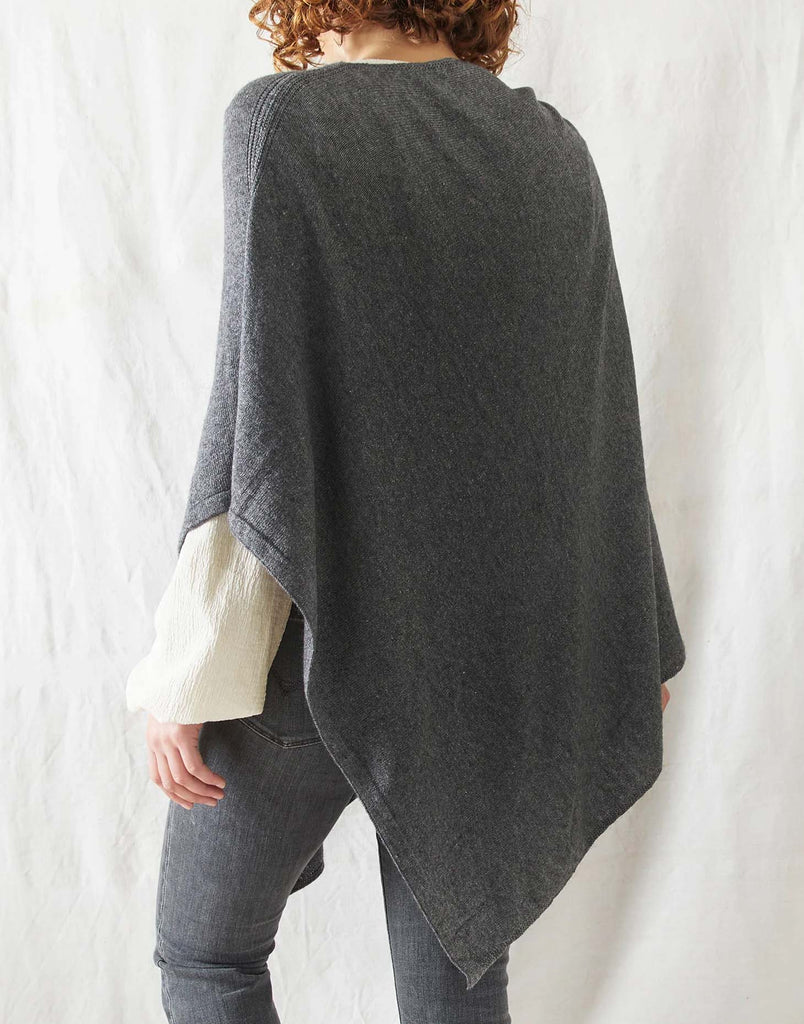 Women's Luxury Merino Wool Cowl Poncho – Charcoal - British Boxers