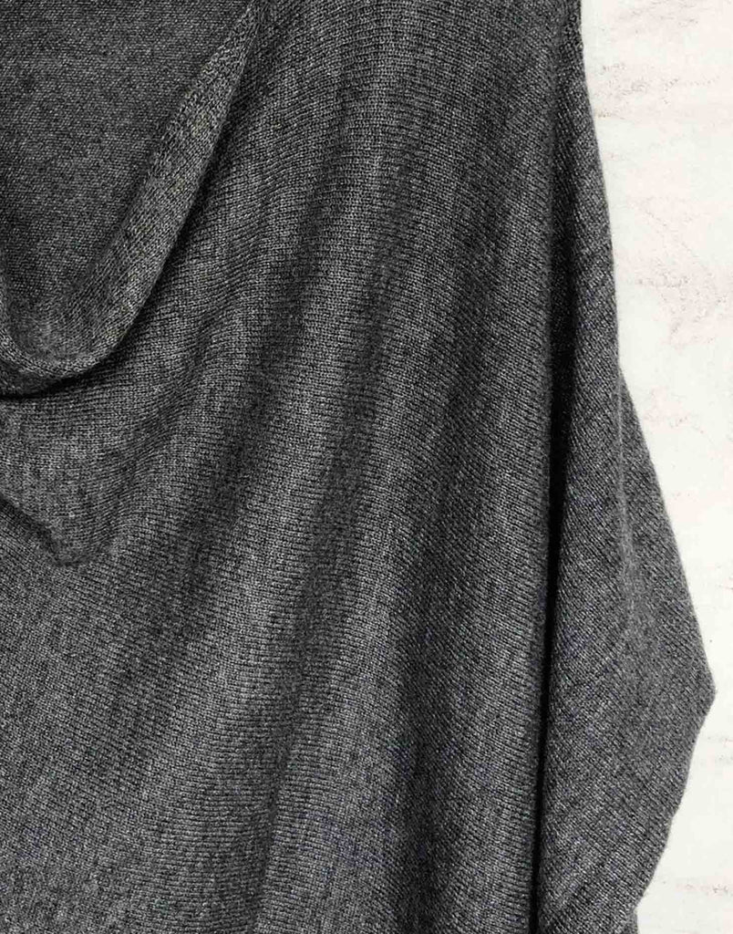 Women's Luxury Merino Wool Cowl Poncho – Charcoal - British Boxers