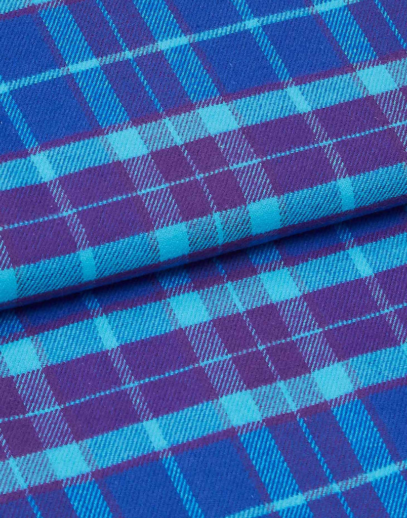 Men's Brushed Cotton Dressing Gown – Ultraviolet Check - British Boxers